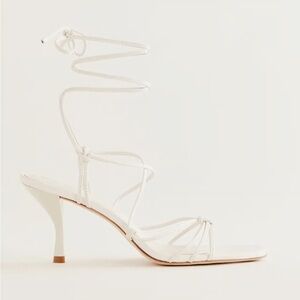 Chic White Lace-Up Sandals